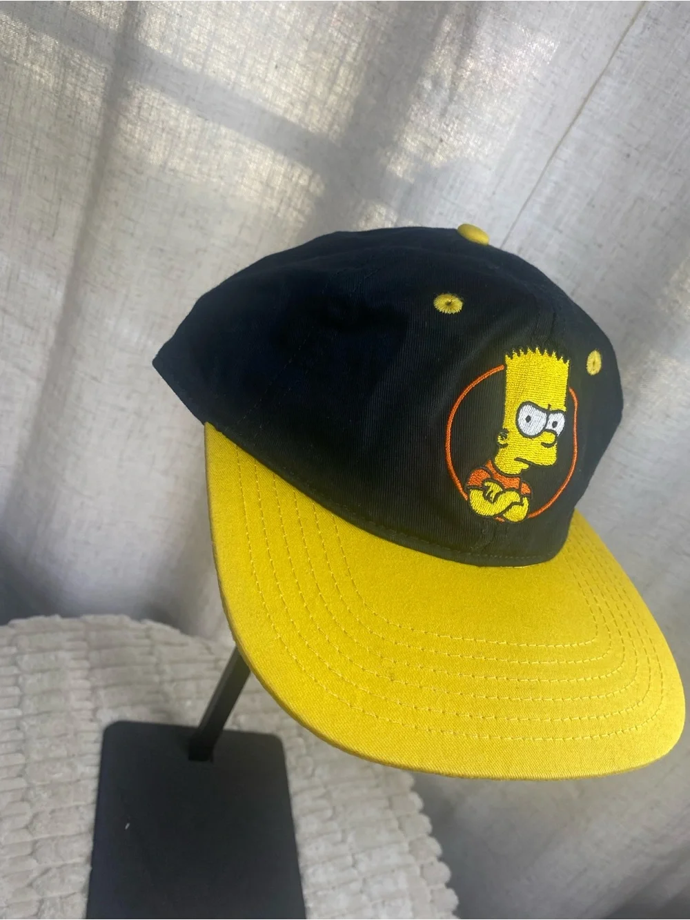 MAD Engine The Simpsons Angry Bart Simpson Snapback Hat Black Yellow Cap OSFM